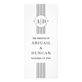 Programa de bodas en blanco, negro y rayas