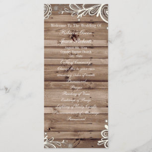 programa de bodas en el país de swirls lace barn w