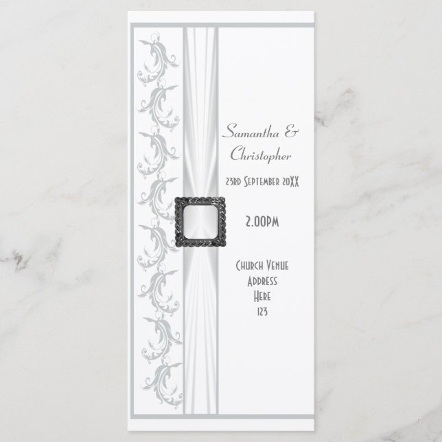 Programa de bodas en iglesias grises y blancas (Anverso)