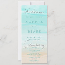 Programa de bodas en la playa de resumen moderno