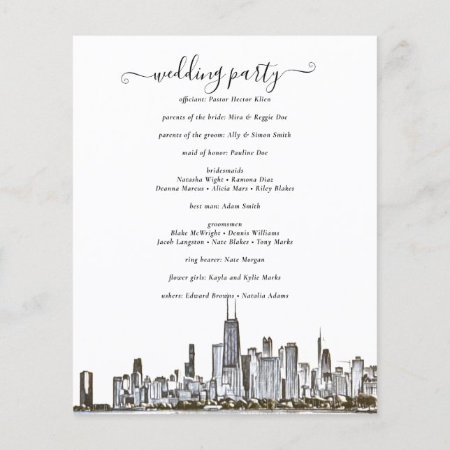 Programa de bodas en línea aérea de Chicago (Atrás)