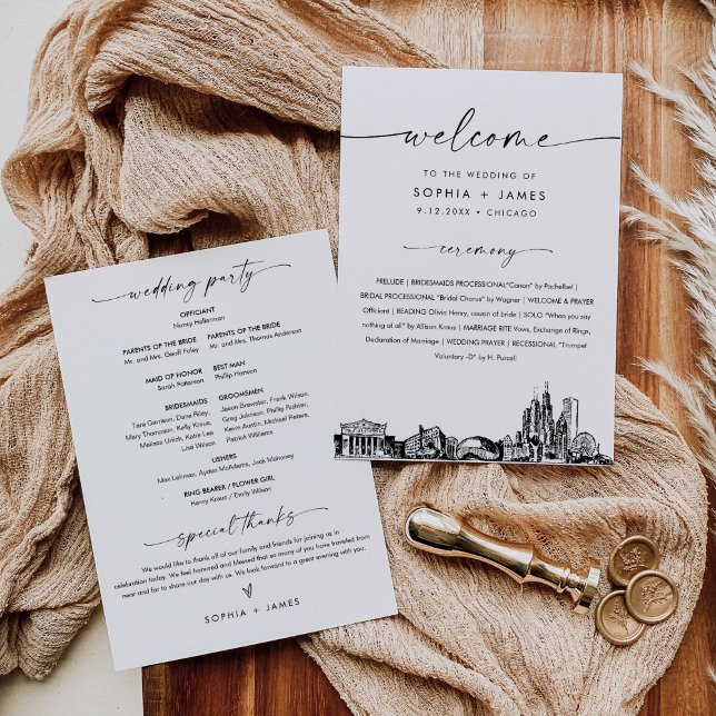 Programa de bodas en línea aérea de Chicago 5x7 Ta (Subido por el creador)