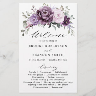 Programa de bodas en violeta morada