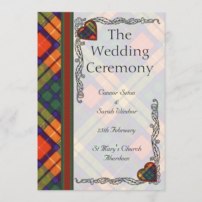 Programa de bodas escocesas Tartán - Buchanan (Anverso)