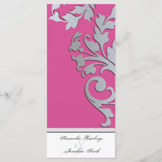 Programa de bodas - Espuma rosa y plateada de Fuch