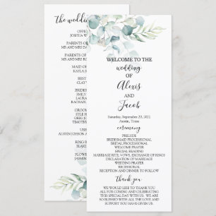 Programa de bodas - Eucalyptus