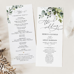Programa de bodas Eucalyptus Dusty Blue Greenery