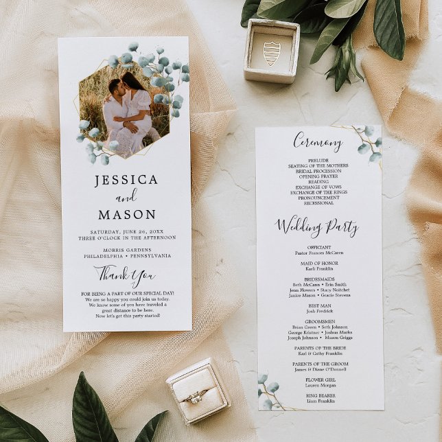 Programa de bodas Eucalyptus Greenery con foto (Subido por el creador)