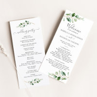 Programa de bodas Eucalyptus Simple Greenery