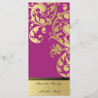 Programa de bodas - Floral de batido de oro rosa d