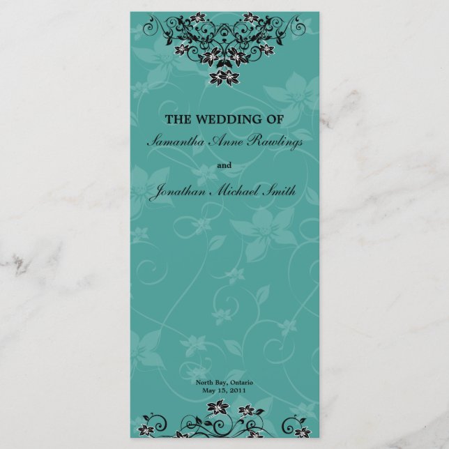 Programa de bodas - Floral de candelabro de color  (Anverso)