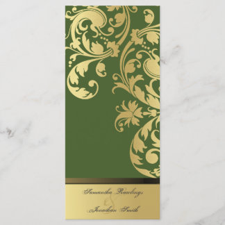 Programa de bodas - Floral de chismes verdes y dor