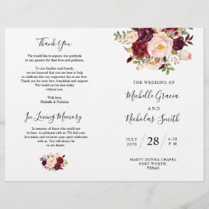 Programa de bodas Floral de color de agua de Borgo
