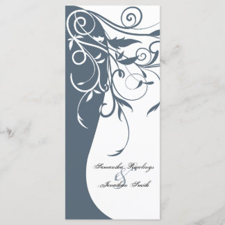 Programa de bodas - Floral de contraste blanco azu