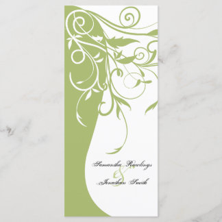 Programa de bodas - Floral de contraste verde sabi