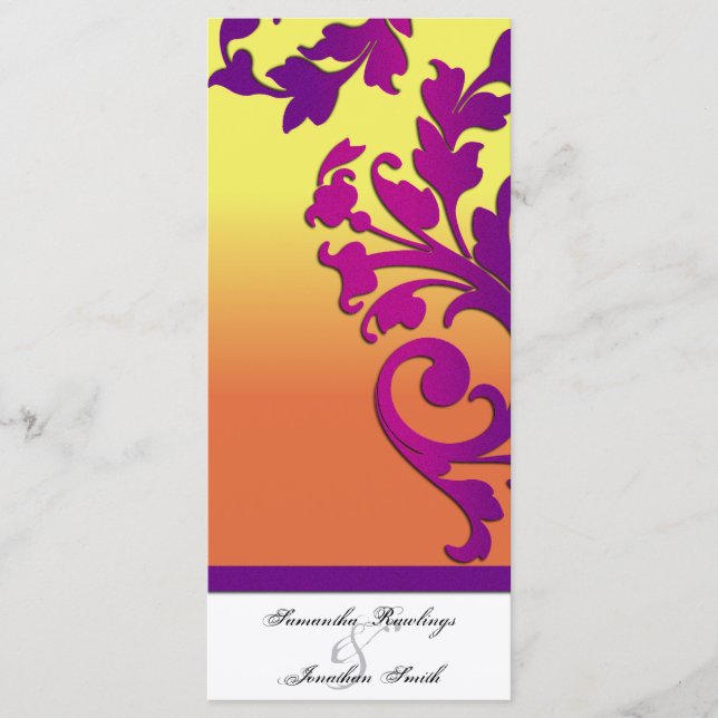 Programa de bodas - Floral de destino tropical (Anverso)