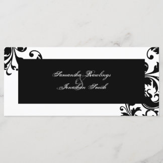 Programa de bodas - Floral de leafy en blanco y ne