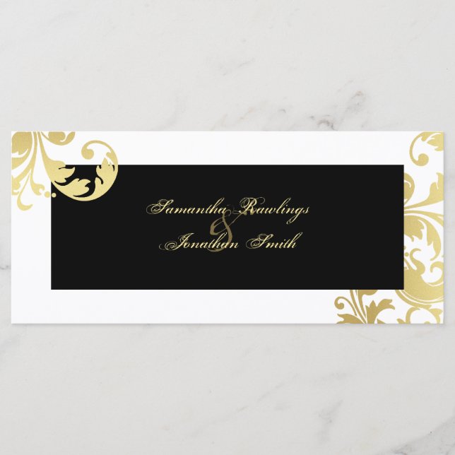 Programa de bodas - Floral de marimacho de oro bla (Anverso)