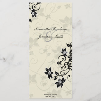 Programa de bodas - Floral elegante de marfil y ne