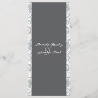 Programa de bodas - Floral elegante y gris blanco