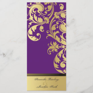 Programa de bodas - Floral morada y dorada