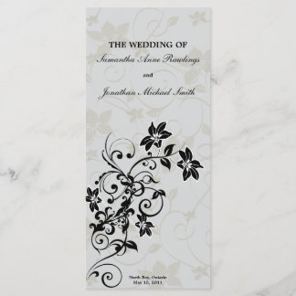 Programa de bodas - Floral plateada elegante