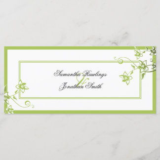 Programa de bodas - Floral verde y blanca delgada