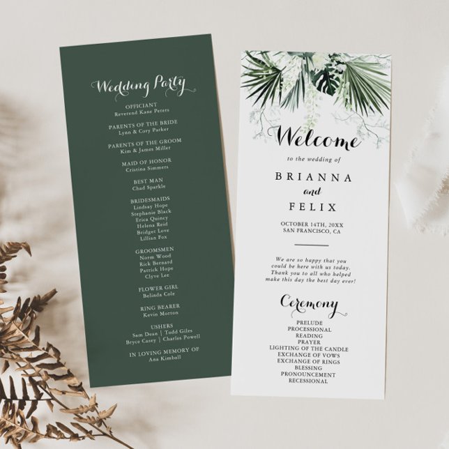 Programa de Bodas Florales Blancas Tropicales (Subido por el creador)