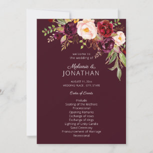 Programa de bodas florales de Borgoña Marsala V2