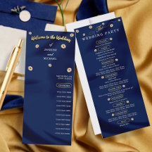 Programa de Bodas Florales de Marfil de Oro Azul d