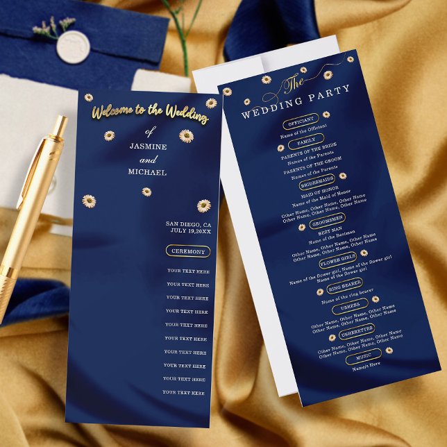 Programa de Bodas Florales de Marfil de Oro Azul d (Subido por el creador)