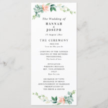 programa de bodas florales de melocotón