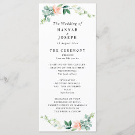 programa de bodas florales de melocotón