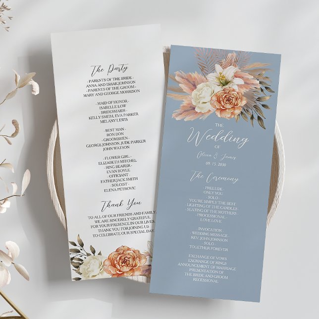 Programa de Bodas Florales Dusty Blue y Peach (Subido por el creador)
