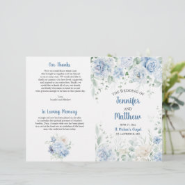 Programa de Bodas Florales en Blanco y Azul Pálido