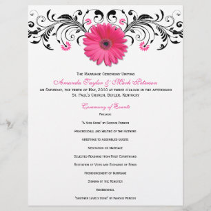 Programa de Bodas Florales en Blanco y Negro de Da
