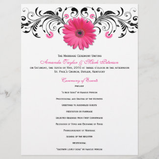 Programa de Bodas Florales en Blanco y Negro de Da