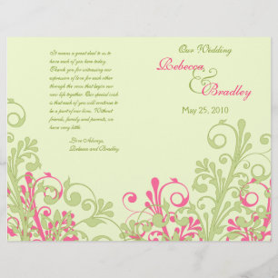 Programa de Bodas Florales en Blanco y Verde Abstr