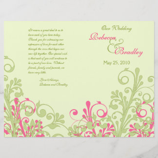 Programa de Bodas Florales en Blanco y Verde Abstr