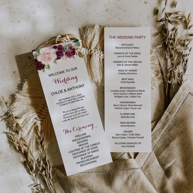 Programa de Bodas Florales en Borgoña de Rubor Ver (Subido por el creador)