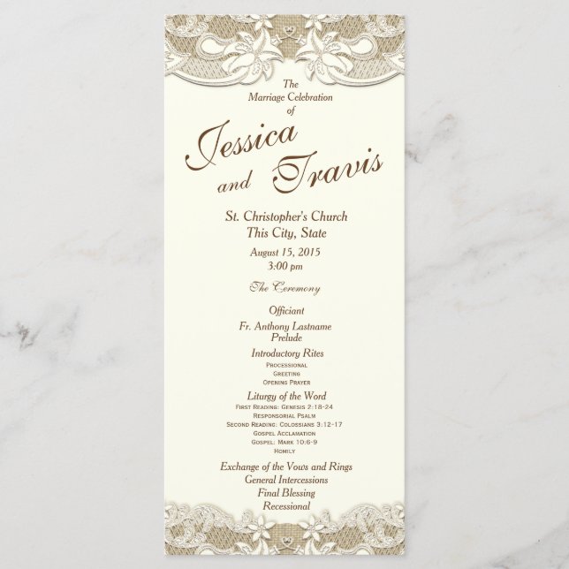 Programa de Bodas Florales en Burlap de Country El (Anverso)