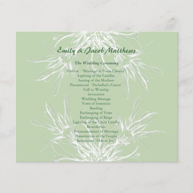 Programa de Bodas Florales en Casa Blanca y de la  (Anverso)