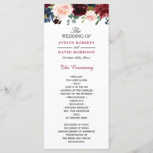 Programa de Bodas Florales en Flor de Borgoña Rubo