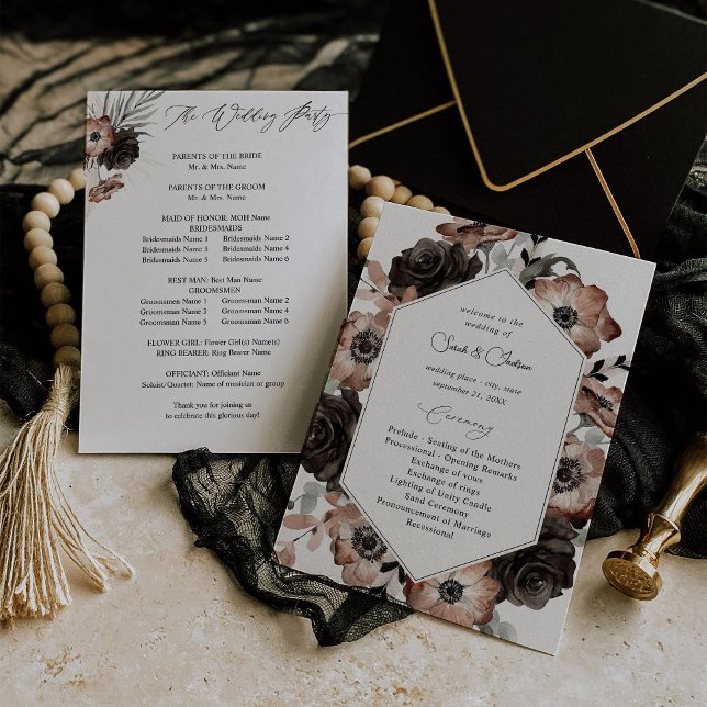 Programa de Bodas Florales Negras y Naturales (Subido por el creador)