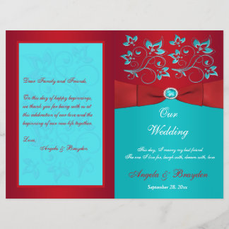 Programa de Bodas Florales Rojas y Turquesas