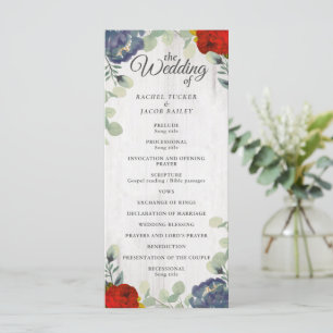 Programa de Bodas Florales Rústicas de Verdor Rojo