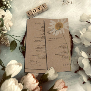 Programa de Bodas Florales Rústicas Kraft Dried