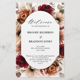 Programa de Bodas Florales Terracotta Burgundy Mau