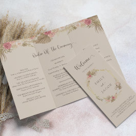 Programa de bodas florales triple volante Volante