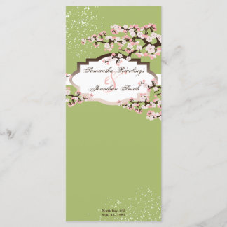 Programa de bodas - Flores de cerezo verde sabio